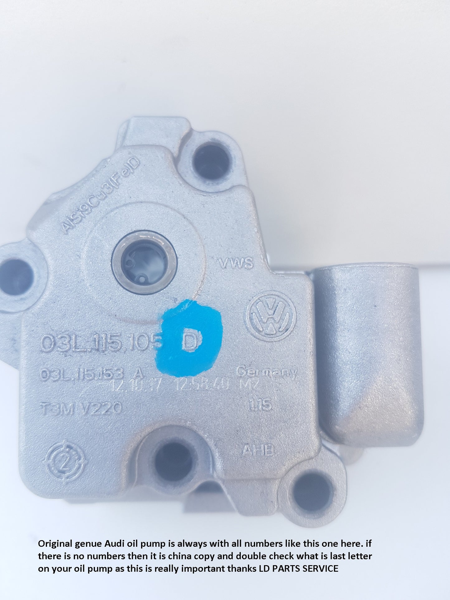 CCHA oil pump 03L103157 03L115105D 03L115105H pump with 3 years warranty 350£ 2x canals (Copy)